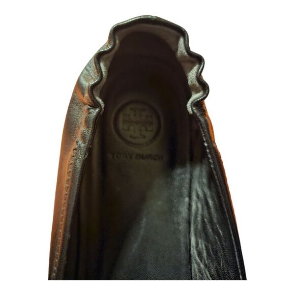 TORY BURCH Minnie Travel Ballet Flats Black Leather - Size 9 1/2 - Picture 8 of 10